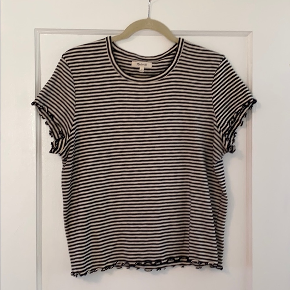 MADEWELL baby tee with lettuce edge details